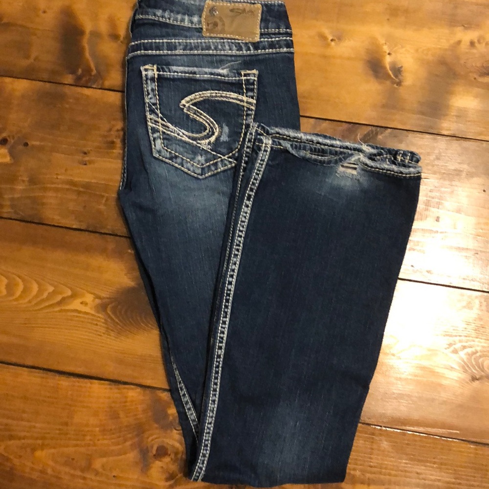 Silver Twisted destructed jeans